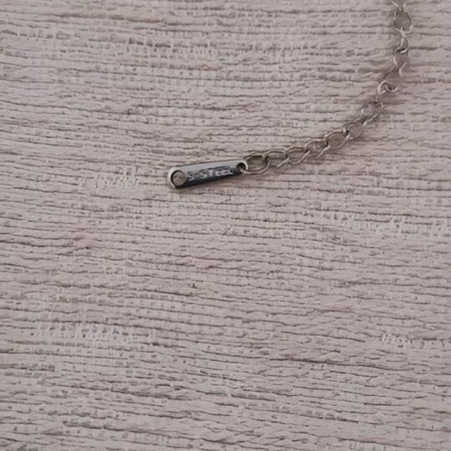 Steel pendant oval with black stone, like new