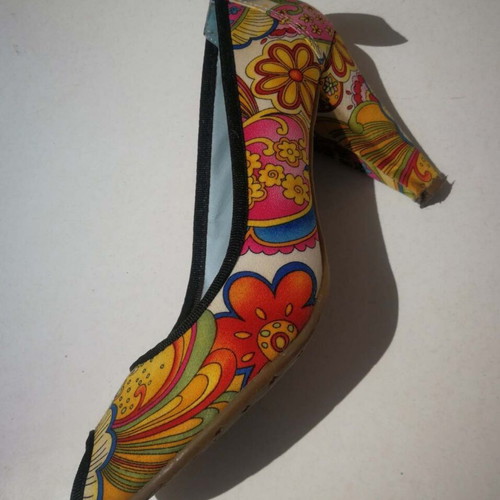 HoyVoy Peep Toe shoes used, colorful, size 37