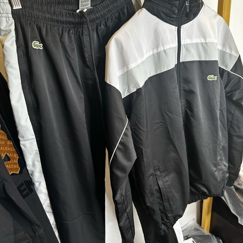 Lacoste waterproof sports suit set, black and white, size S