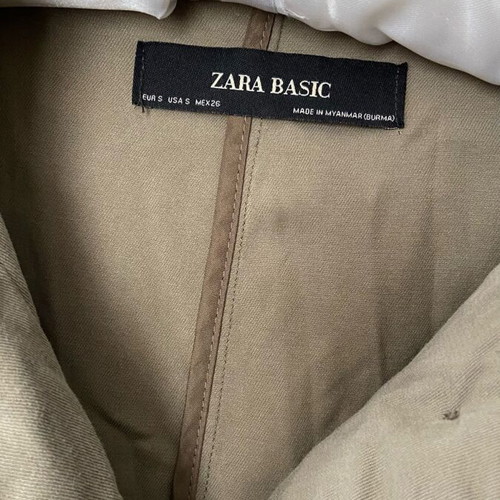 Zara trench coat used, light olive green, size S