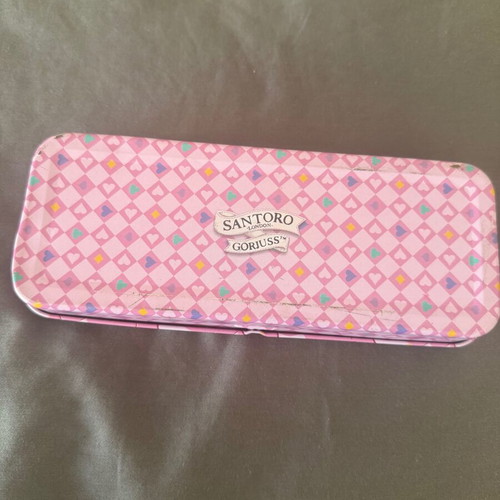 Santoro metal double compartment pencil case
