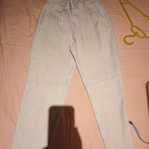 Striped pants white beige extra small Stradivarius like new