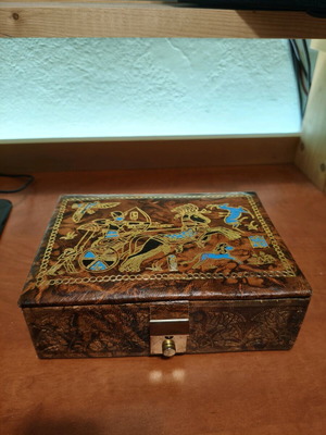 Leather jewelry box vintage used