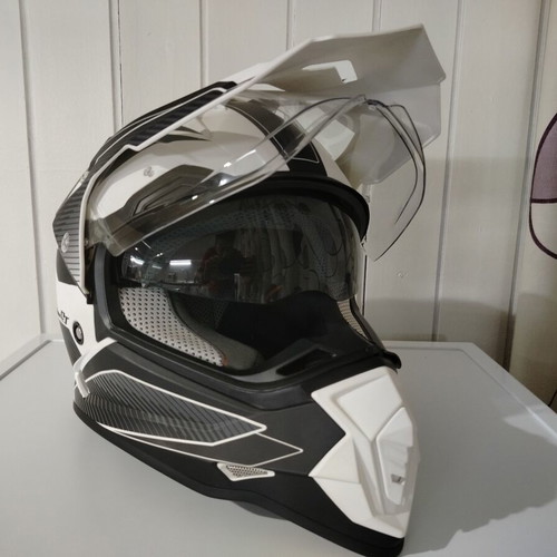 Yohe 632A black/white adventure helmet with sunvisor, like new