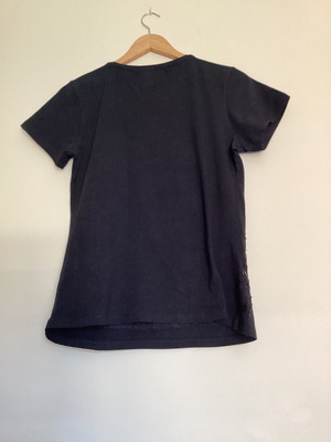 Zara Collection black top with beads and embroidery Large like new
