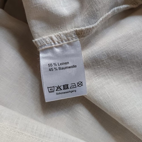 Up FASHION summer dress like new, 55% linen 45% cotton, beige, size L