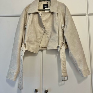 Off white Crop Leather Jacket brand new