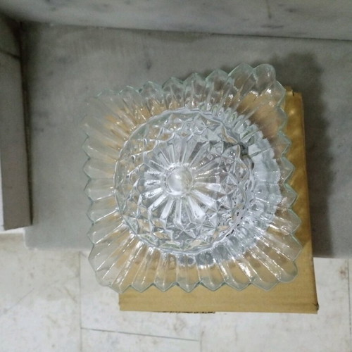 Glass Ceiling Wall Lights like new, set of 8, metal base