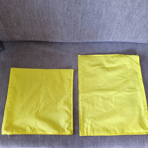 Set of 2 handmade pillow covers new, yellow