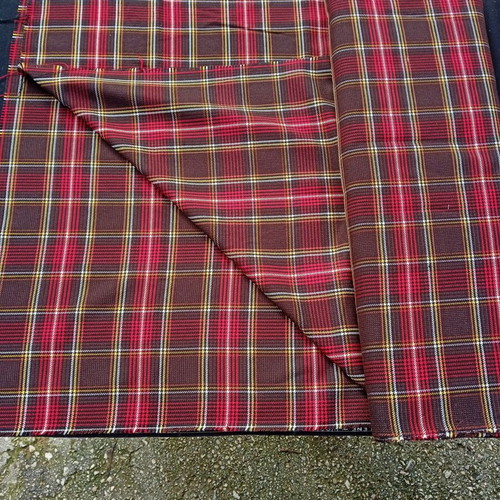 Vintage stock fabrics new, checkered and plain, heavy weave