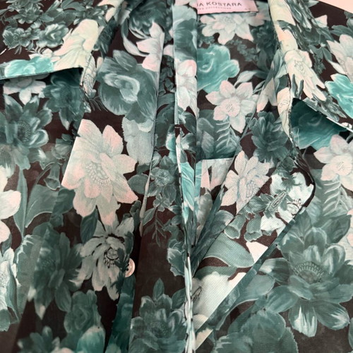 Vassia Kostara shirt one size, like new, black and turquoise