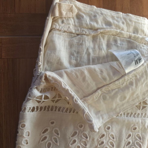 H&M cotton skirt with linen, beige, size L 40 12