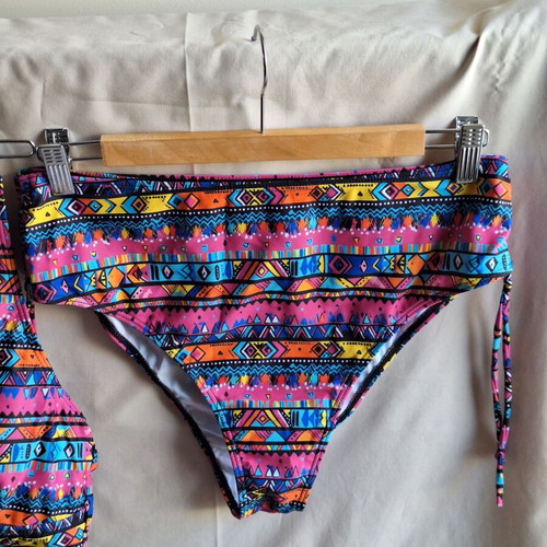 Temu bikini set XL neon ethnic aztec print new