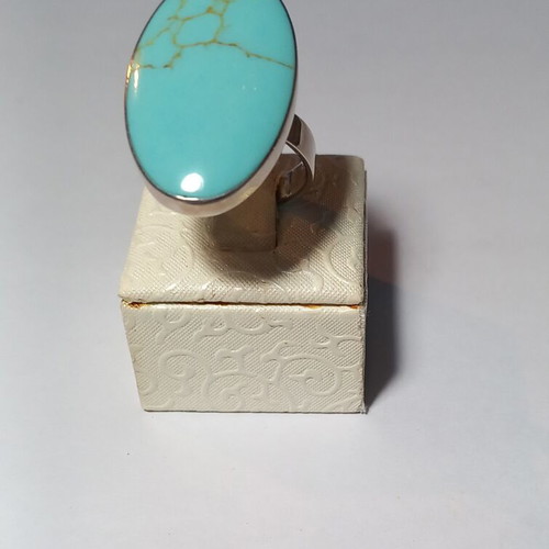 Silver ring with turquoise stone new