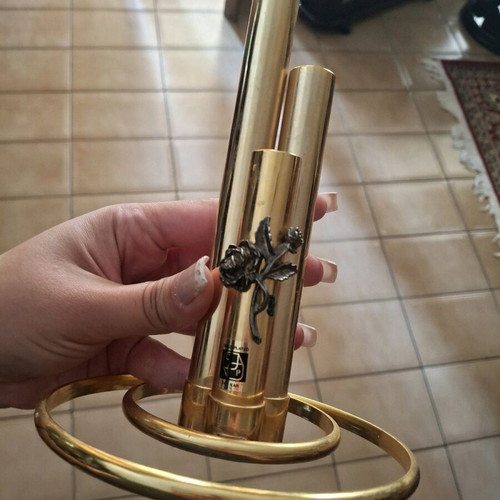 Gold-plated candle holders used, 2 pieces, 24K