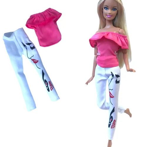 Doll Dress Art 7155 new, pink blouse and white pants for 29cm doll