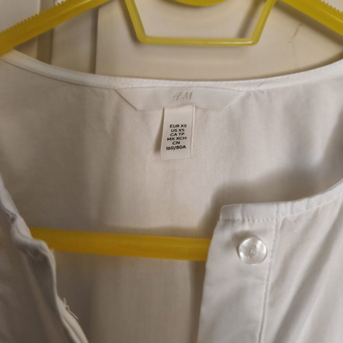 H&M dress new, white, XS-Small with broderie anglaise sleeves