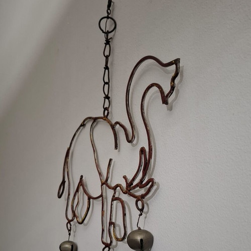 Handmade Metal Wall Decor Elephant Wind Chime used
