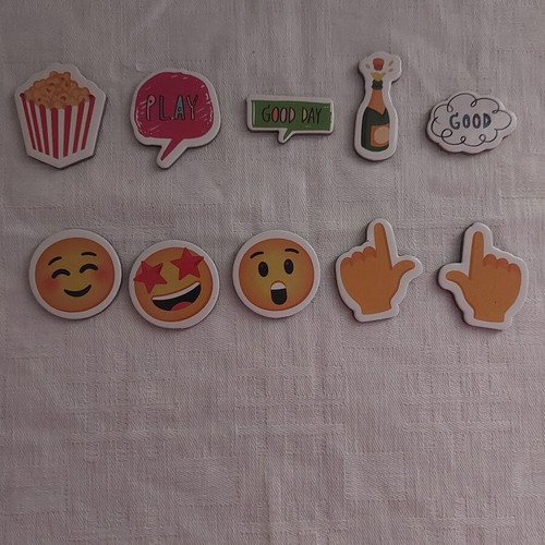 Emoji face magnets new, set of 10 pieces