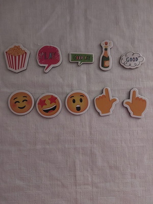 Μαγνητάκια φατσούλες emoji καινούργια, σετ 10 τεμαχίων