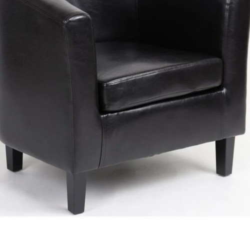 Black leatherette armchair like new, 73x69x75 cm