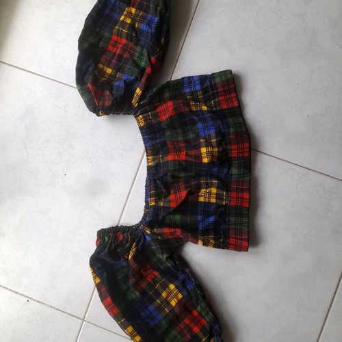 Vintage crop top handmade from the 80s, like new, balloon sleeves, XS/S