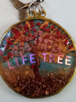 Handmade Life tree pendant/keychain multicolored new