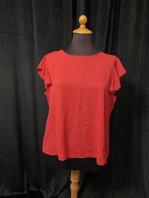 Blouse new, short sleeve, red, sizes S/M and M/L