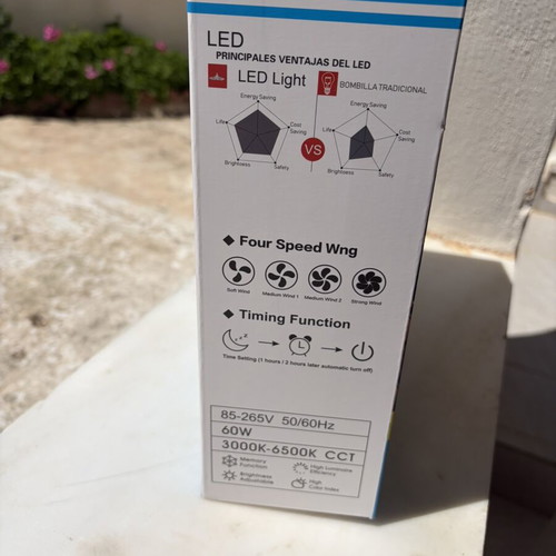 RiXME Ceiling Fan with LED Light 60W new