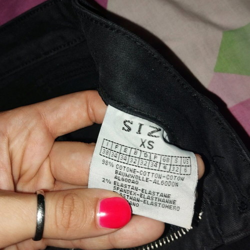Cotton black jeans like new, XS/S