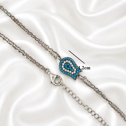 Handmade Gianni Silver Bracelet with Zircon Stones, new