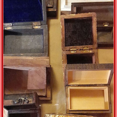 Wooden boxes used, set of nine