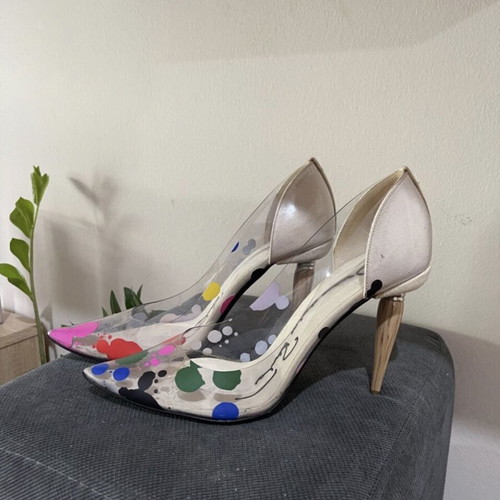Oscar de la Renta pumps like new, multicolor with 8cm wooden heel