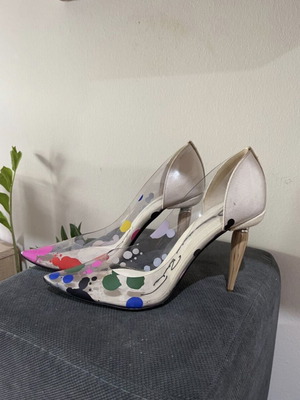 Oscar de la Renta pumps like new, multicolor with 8cm wooden heel