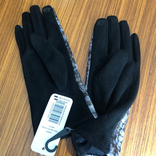 Women's gloves new 2-tone black and gray