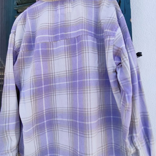 Aeropostale purple plaid oversized shirt used, size S