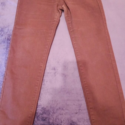 Women's denim pants like new, slim fit, size L, dark burgundy-brown