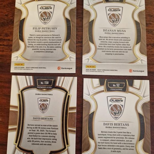 Panini Euroleague Select Dubai pack of 4 base cards new