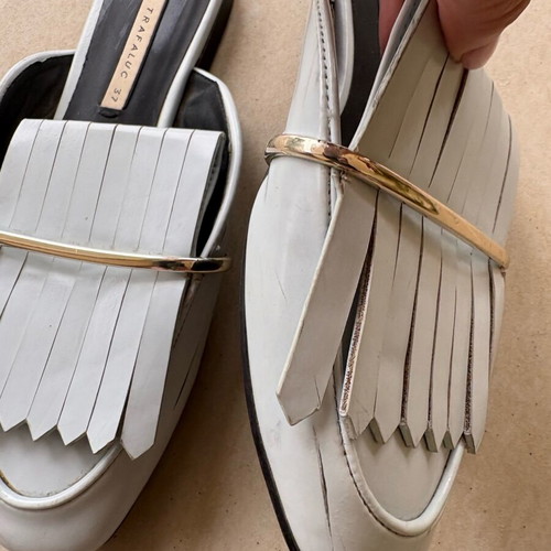 Zara mules used, women's, turquoise, size 37