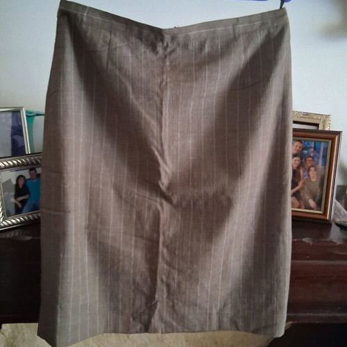 Linen skirt like new, gray and beige, size XXL