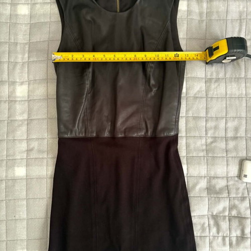 Helmut Lang Gala Leather Combo Dress like new, black, XS
