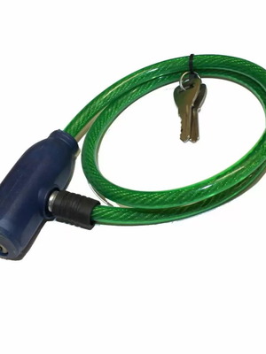 Bicycle lock green new 60cm with 2 keys