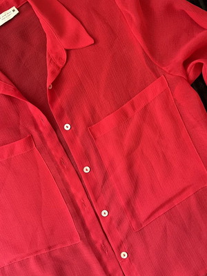 Zara red airy shirt, XS