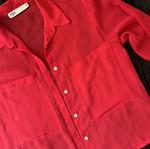 Zara red airy shirt, XS