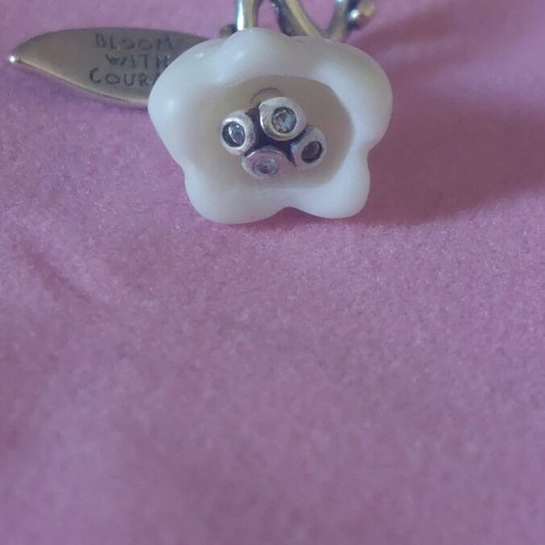 A.L.E. flower charm with white zirconia