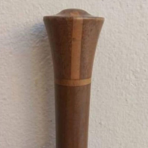 Umbrella vintage used with wooden handle and bone details, 68 cm