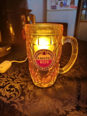Amstel Beer Glass Lamp like new