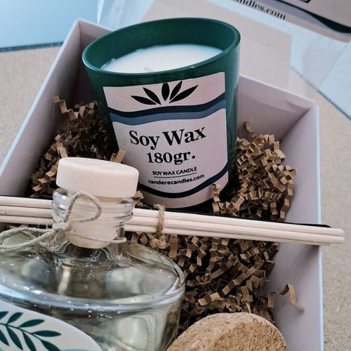 Aromatic Room Set with Handmade Soy Candle 180g