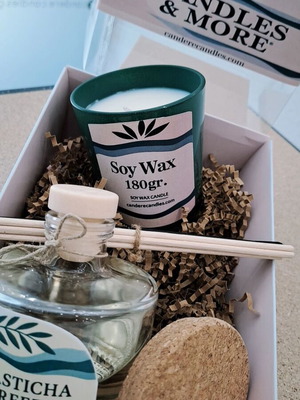 Aromatic Room Set with Handmade Soy Candle 180g