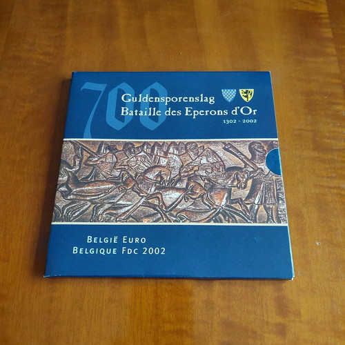 Belgian 2002 FDC euro coin set original in case with medal new